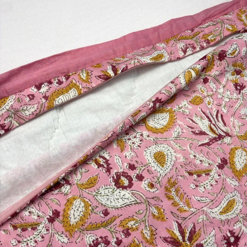 Pottery Barn Shannon Reversible King Sham Blue Pink Floral Cotton Quilted Multi
